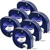 YUANQIMM 6x Nastro per Etichette Yuanqimm Compatibile per Dymo LetraTag 12mm x 4m Plastica White 91221 91201 S0721660 Nero su Bianco Etichettatrice per Letra tag XR LT-100H LT-100T 110T 200B XM 2000 QX50
