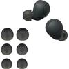 kwmobile 6x Auricolari di ricambio compatibile con Sony WF-C700N Gommini sostitutivi in Silicone - 3 Misure - grigio scuro