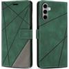 SONWO Cover per Samsung Galaxy S24 Fe, Flip Custodia in PU Pelle, Cover a Libro Portafoglio con Slot per Schede e Supporto Stand per Galaxy S24 Fe, Verde