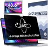 Protescreen Filtro privacy a 360° per MacBook Air 13 pollici M4 2025 e MacBook Air 13,6 pollici (M2 M3 M5, 2022-2026), pellicola protettiva antiriflesso, filtro privacy a 4 vie, per Mac Privacy Screen