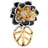 MSPOVOF Fiore nero Charm 925 Sterling Silver 5A Zirconia per Bracciale Collane Gioielli Regalo per Donne Signore