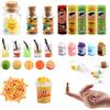 Xbessc 28 Pezzi 1/12 Cibo e Bevande Miniatura Resina Mini Cibo Miniature Accessori per la Cucina Accessori Casa Bambole Miniatura Set da Cucina in Miniatura per Adulti Adolescenti Casa Delle Bambole