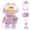 FIDWALL Vestiti per bambole per Labubu, set da 5 pezzi per bambole da 17cm, abbigliamento all'uncinetto fatto a mano, include fascia lavorata a maglia(bambola non inclusa) (Viola lavanda)