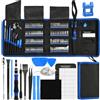 POUMUE 142 in 1 Kit Cacciaviti Precisione, Set Cacciaviti Precisione Magnetici Professionali con 120 Punte Magnetiche, Set Cacciaviti di Precisione per Riparazione di Cellulare,PC,Laptop,iPad,Occhiali