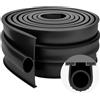 Flintronic Guarnizione Soglia Porta Garage, Basculante Garage, 3M*Nero | Tipo C Insonorizzato, Impermeabile, Antivento, Anti-insetto per Mantenere Pulito e Asciutto, Gomma Taglio Facile