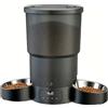 Gimars 5L Distributore Automatico Cibo Gatti 2 Ciotole in Acciaio Inossidabile, Distribuzione Uniforme, Dispenser Crocchette Gatti e Cani Programmabile da 1-6 Pasti al Giorno, Registrazione Vocale 10s