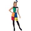 SMIFFYS Costume Rubik's Cube, Multicolore, con abito, fascia per capelli e borsa Halloween