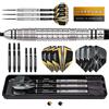 Harrows Combat - Set di freccette con punta in acciaio al tungsteno al 90%, da 21 g a 30 g, tutti i pesi disponibili, 17 pezzi, con alberi di ricambio, alette Prime e custodia da viaggio (30 g)