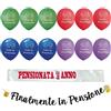 jenich Striscioni Finalmente in Pensione Fascia Fasce Pensione Banner Bandiera Ghirlanda Festone Retirement Palloncino Finalmente in Pensione Decorazioni per Festa di Pensionamento