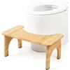 Huiguli Sgabello WC in Bambù Naturale, Sgabello Bagno Antiscivolo e Ergonomico per Adulti, per Alleviare Stitichezza e Gonfiore