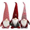 WIAZZLUK Decorazione natalizia a forma di gnomo, 3 pezzi, decorazione natalizia, gnomo svedese, Babbo Natale, regalo di Natale, decorazione da tavolo, decorazione per bambini, famiglia, regalo festivo