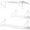 Love-KANKEI Mensole da Muro Bianche Set di 3 Mensola da Muro Legno Forma di U Mensole da Muro Moderne per Cameretta, Bagno, Soggiorno, Cucina, Carico, Ufficio, Massimo 18 KG, 23/33/43 x 12cm