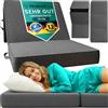 DYNMC you Materasso Pieghevole - Materasso da Terra Pieghevole - Materassino per un Sonno Confortevole - Materasso Pieghevole per Ospiti (Grigio, Materasso singolo (75 cm))