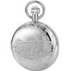 Tiong Orologio da tasca meccanico in acciaio inox con catena treno di Londra, 32-Argento, Stile vintage
