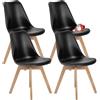 DUMOS C-1190-4P-BK Set di 4 sedie da Pranzo, Nylon Lega di Acciaio Plastica Metallo, Nero, Standard
