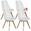 DUMOS C-1190 Set di 4 sedie da Pranzo, Nylon Lega di Acciaio Plastica Metallo, Bianco, Standard