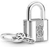 PANDORA Pendente con lucchetto e chiave Moments in argento Sterling con zirconia cubica trasparente