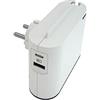 LEGRAND Adattatori 2P, 2 prese/prese laterali, porte USB tipo A e C, ladro di prese, colore finitura bianco/grigio scuro 694593