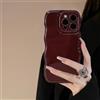 FABSPARK Custodia per iPhone 14, design semplice ondulato, struttura in morbido silicone, estetica, per iPhone 14, rosso vino