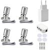 Gouzloyed 4 Pieces Mini Spot Light LED Mini Spot Spotlights 360°Rotazione LED Spotlights Con porta USB 3000K Bianca Calda Dimmerabile Adatto per Armadi Vetrina Gioielli (4 Pieces-Bianco Caldo-Argento)