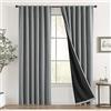 TOPICK Tende oscuranti con passanti e stampa a pois argentati, tende termiche per la cameretta dei bambini, set da 2 pezzi, 132 x 210 cm, grigio