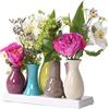 Jinfa Vasi per fiori decorativi ceramica centrotavola design | Multicolore 19x7x11 cm | 7 vasetti