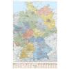 J.Bauer Karten Mappa della Germania, Politica, Tedesco e Inglese, 80x120 cm