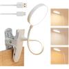 Cerioll Ricaricabile Lampada Da Lettura, Luce Per Lettura Libri A Letto Con Clip, Ricaricabile, 3 Temperature Di Colore, Dimmerabile Senza Livelli, Collo Flessibile A 360° Per Studio, Letto, Viaggi, Tablet