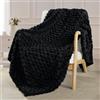 Exclusivo Mezcla Coperta Plaid Pile da Divano, 130x170 cm, Nero