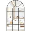 CASSILANDOSpecchio da parete per finestre ad arco, 105 x 60 cm, decorativo per vanità, bagno, camera da letto, soggiorno, finestra, fattoria, nero