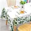 iEvery - Tovaglia Rettangolare per Giardino con Fiori, Miscela di Lino all'Eucalipto, 70 x 140 cm, Verde, Impermeabile, Resistente alle Rughe, Perfetta per Sala da Pranzo, Giardino, Tavolini da Caffè