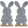 COM-FOUR® 2x Espositori decorativi per Pasqua - simpatici coniglietti pasquali in feltro - decorazioni pasquali da appoggiare in legno e feltro (2 pezzi - 30 cm)