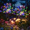 GIGALUMI Luci solari da giardino per esterni, luci solari per fuochi d'artificio 120 LED 2 pezzi, luci a stella impermeabili per cortile prato festa patio decorazione,colore