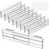FAMKEEP 8 Pezzi Divisori per Cassetti Regolabili,Cassetti in Plastica Trasparente Separatori,Divisori per Cassetti,Organizer Armadio o Desktop per Bagno,Comò, Cucina o Trucco Conservazione