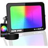 PICAA Faro da Lavoro a LED RGB Smart 150W, 15000LM Esterno, 16 Milioni di Colori, Controllo Wireless via App, Impermeabile IP66, Illuminazione Giardino per Feste Disco con Spina UE (1 pz)