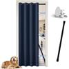 JCyh Tenda per Porta Interna con Bastone, Tenda Porta Oscurante da Soggiorno/Cameretta/Cucina, 1 Pezzo 132x195cm Tenda Divisoria per Interni, Blu Scuro