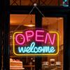 SUNOYA Open Insegna Al Neon Di Benvenuto, Insegna Al Neon Aperta 43 X 23 Cm, Cartello A Led Open Neon Alimentata Tramite Usb, Pannello Luminoso Al Neon Per Bar, Gaming, Camera Da Letto, Decorazione Verticale