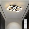 ANTENLICHT Plafoniera LED Soffitto Moderna 20W Dimmerabile con Telecomando 3000-6500K, Funzione di Memoria, Lampada da Soffitto per Camera da letto Sala Cucina Corridoio, Nero 44x28x10cm