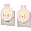 Wetry Luce Notturna LED Coniglietto per Bambini, Lampada da Presa con Sensore Crepuscolare, 2 Pezzi, Ideale per Cameretta Neonati