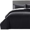 MOONLIGHT20015, set copripiumino super king size, morbido, a righe (nero, super king)
