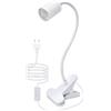 LQUNFYL Lampada a morsetto E27, 240 cm, cavo da 10 mm, grande, 360 gradi, flessibile, collo di cigno, presa E27 con morsetto, lampada a morsetto per letto, faretto con pinza, lampade da comodino, lampada da