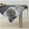 ViaElayu Tovaglia Nero Grigio Blu Retrò Fiori Decorazione da Tavolo Piazza Fattoria Rustico Pittura a Olio Tovaglia Lavabile Decorativa da Copritavolo 85x85 cm per Cucina Caffè Feste Matrimonio