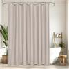 EurCross Tenda da doccia, 180 x 210 cm, color sabbia, lavabile, impermeabile, antimuffa, ad asciugatura rapida, con 12 anelli