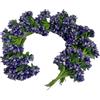 Rikyo 144 pezzi di fiori artificiali mini viola intenso con stame e pistillo e gambo morbido, bacche piccole da 20 mm per creare fai-da-te spille per capelli da sposa, decorazioni per torte, corpetto da