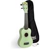 Mad About SU8 Ukulele soprano verde menta con custodia, plettro e corde di ricambio, ideale per scuole e principianti, include corde in carbonio nero per una migliore accordatura