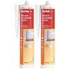Fischer SNF Silicone Sigillante Legno Bianco, Pavimenti e Finestre, Neutro a Basso Modulo, Elastico, per Serramenti, Porte, Infissi, Inodore, Esterno/Interno, 9379 (Confezione da 2)