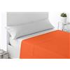 Miracle Home. Lenzuolo sopra morbido e confortevole, 100% microfibra spazzolata, senza rughe e anti-peeling. 260 x 270. Letto da 180. Arancione