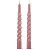 Cereria Di Giorgio Candele laccate tortiglione Ø 2,2 cm h. 21 cm - 3 pezzi - Rosa (Confezione da 2)