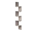 Relaxdays Scaffale angolare 125x20x20 cm, 5 Ripiani, MDF, Zigzag, libreria sospesa, Grigio Chiaro