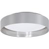 EGLO LED lampada da soffitto Maserlo, 1 fiamma, lampada tessile | da soffitto, materiali: acciaio, tessuto, plastica, colori: grigio, argento, bianco, diametro: 40,5 cm